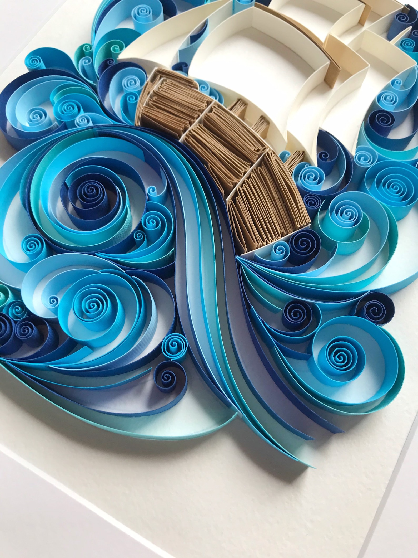 Quilling Templete Ship in waves Quilling art Quilling Etsy