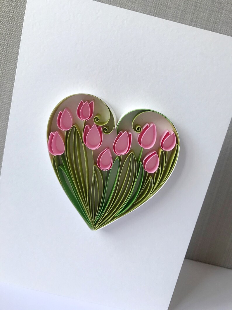 Quilling Video Tutorial How to Make Heart With Tulips Etsy