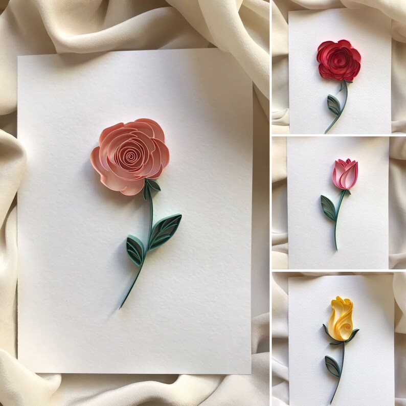 Quilling roses tutorial How to make paper flowers rose Etsy
