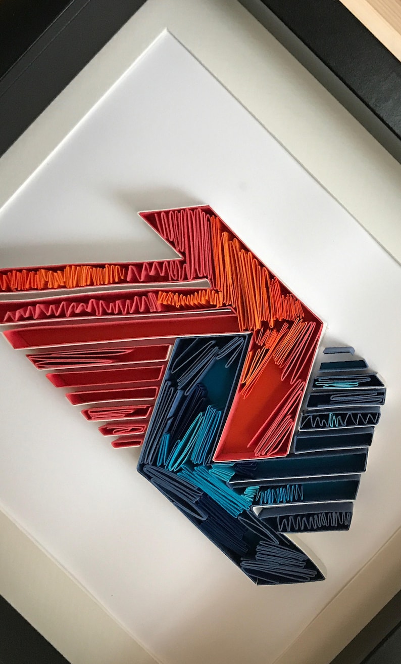 Gift for men Quilled logo Gift for Boss Quilling Logo Art Decor for office Paper Art Labels 3D Wall Decor