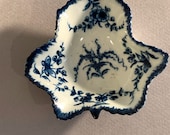 Antique 18th Century Dr Wall Worcester Pickle Dish Vine Pattern Blue White Porcelain