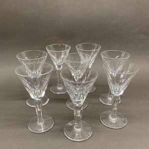 Set (8) Vintage Waterford Irish Crystal Cordial / Liqueur Glasses