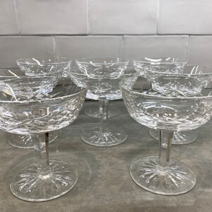 Vintage Irish Waterford Crystal Champagne Coupe / Sherbet Glasses - Set of SEVEN (7)