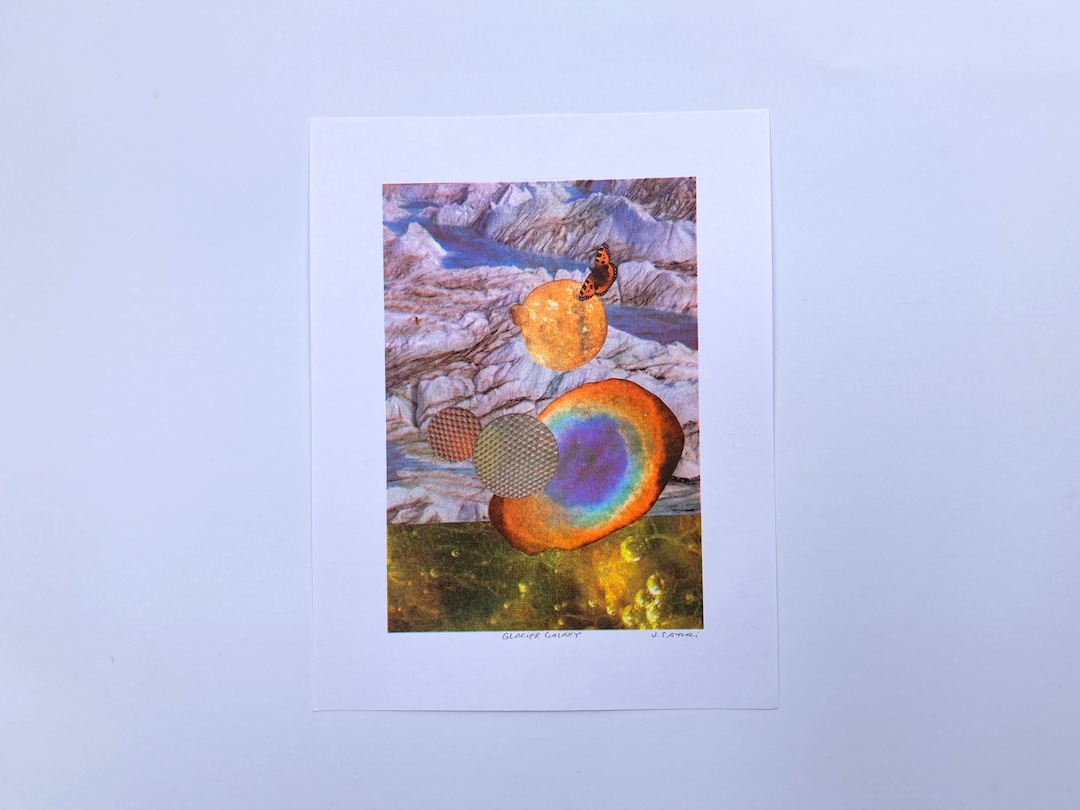 Risograph Print - Unique Nature Wall Art - Riso Print - Glacier Galaxy ...