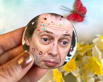 Steve Buscemi Glitter Magnet - Handmade 2.25" Fridge Magnets - Birthday Gift Idea and Party Favors -  FREE SHIPPING