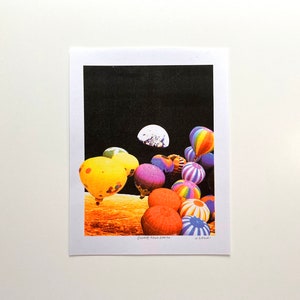 Risograph Print - Psychedelic Riso Print - Outer Space Wall Art - Escape from Earth - 8.5&quot; x 11&quot; - 4 Color Risograph Print - Risoprint