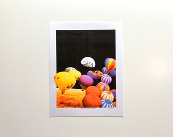 Risograph Print - Psychedelic Riso Print - Outer Space Wall Art - Escape from Earth - 8.5" x 11" - 4 Color Risograph Print - Risoprint