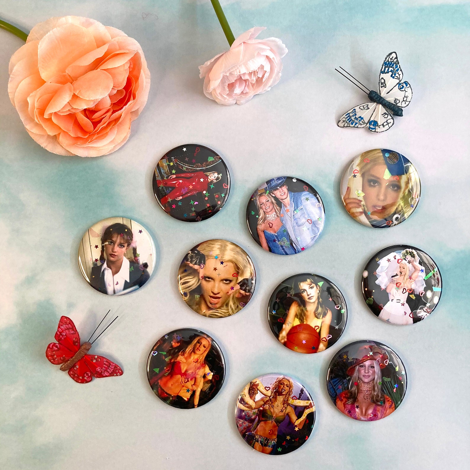 Britney Spears Glitter Magnet Set of 10 