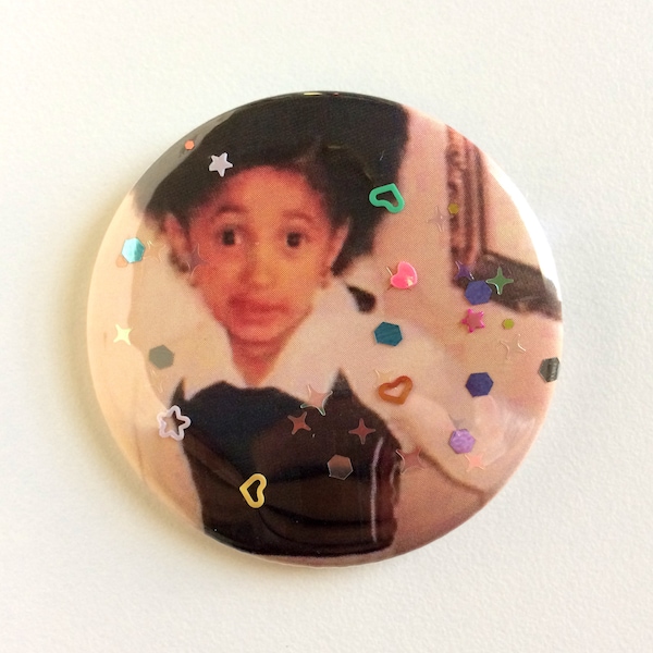 Cardi B Glitter Button - 2.25" Buttons - Invasion of Privacy - Birthday Gift Idea and Party Favors - FREE SHIPPING