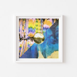 Abstrakter Risograph Druck - Psychedelische Kunst - 20 x 20,5&quot; Wandkunst - Risograph Art Prints - Siebdruck Wanddekoration - Geschenkidee