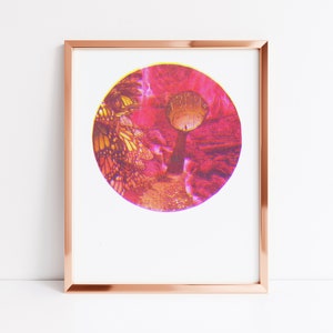 Psychedelische Portal (magische Tür) - 8,5 &quot;x 11&quot; Kunstwerk - 3 Farbe Risograph Druck auf weißem Papier - bunte Wand Dekor Drucke von J. Sayuri