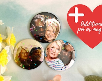 Fridge Magnets - Set of 4 Refrigerator Magnets - 2.25" Snoop Dogg + Martha Stewart Magnets - Housewarming Gift Idea + Graduation Gifts