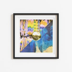Risograph Print - Abstract Wall Art - 8.5&quot; x 8.5&quot; Wall Art - Risograph Art Prints -  Screen Print Wall Decor - Housewarming Gift Idea