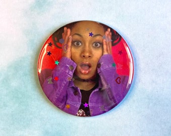 Raven Symone Pin Button - 2.25" Pinback Buttons - Positive Pins - LGBTQ Pins Black Girl Magic - Graduation Gift for Best Friend