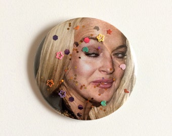 Lindsay Lohan Magnet - 2.25" Glitter Fridge Magnets - Birthday Gift Idea and Party Favors - Lindsay Lohan Magnet