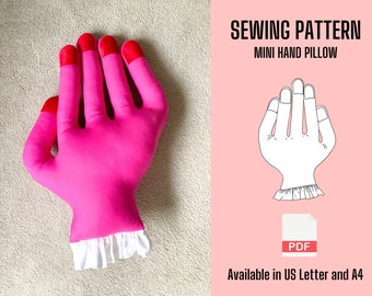 Pillow Sewing Pattern PDF - Hand Pillow - Throw Pillow Pattern - Digital Download - Beginner Friendly Sewing Project - DIY Fun Throw Pillow