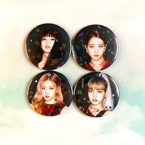 Blackpink Merch KPop Pins - Blackpink Pin -Blackpink Kpop Pinback Button Set of 4 - 2.25&quot; - 21st Birthday Gift - Positive Pins