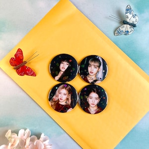 Blackpink Merch KPop Pins - Blackpink Pin - Blackpink Kpop Pinback Button Set of 4 - 2.25&quot; - 21st Birthday Gift - Positive Pins