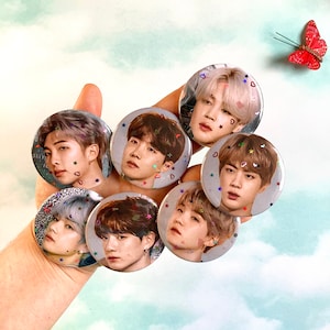 BTS Merch KPop Magnets - BTS Refrigerator Magnet Set of 7 - 2.25" - K-Pop - Stray Kids Bangtan - 21st Birthday Gift - Housewarming Gift