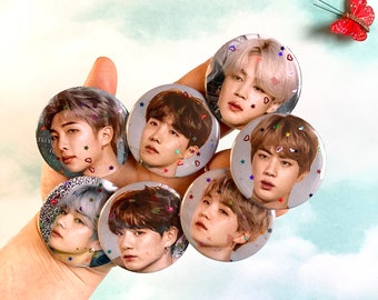 BTS Merch KPop Magnets - BTS Refrigerator Magnet Set of 7 - 2.25" - K-Pop - Stray Kids Bangtan - 21st Birthday Gift - Housewarming Gift
