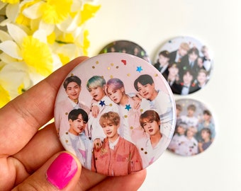 BTS Merch KPop Magnets - Fridge Magnet Set of 4 - Bangtan Boys Kpop Gift Set - 21st Birthday Gift - Positive Pins - Stray Kids Magnets