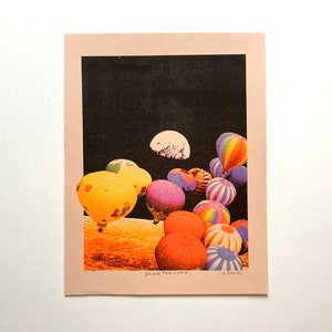 Risograph Print - Psychedelic Riso Print - Outer Space Wall Art - Escape from Earth - 8.5&quot; x 11&quot; - 4 Color Risograph Print - Risoprint