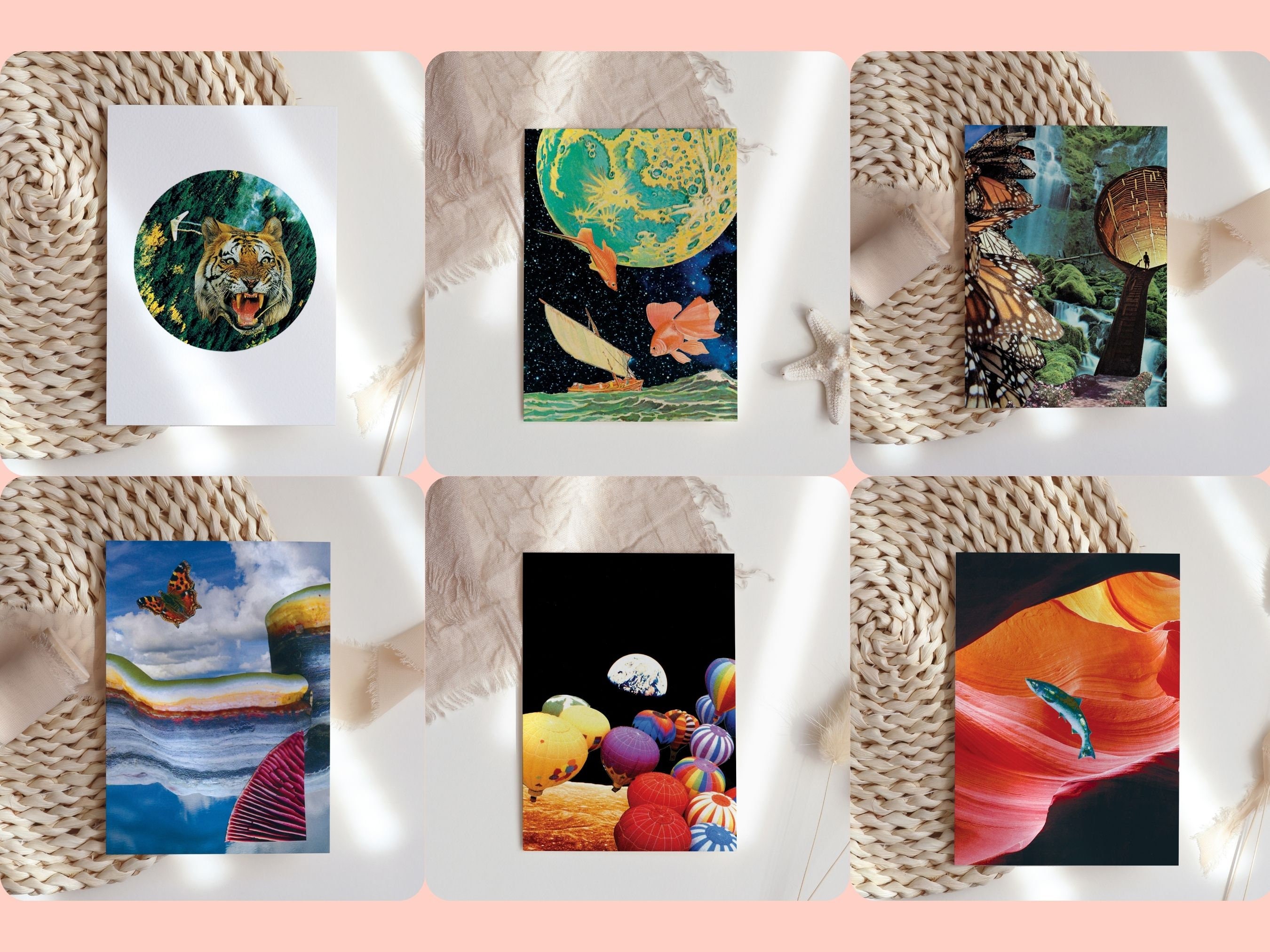 Handmade Greeting Card Set  - Set of 6 Notecards - 80th Birthday Card - Anniversary Card - Graduation Card - All Occasion Greeting Cards