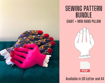 Pillow Sewing Pattern PDF - Hand Throw Pillow PDF Pattern - Digital Download - Beginner Friendly Sewing Project - DIY Fun Throw Pillow