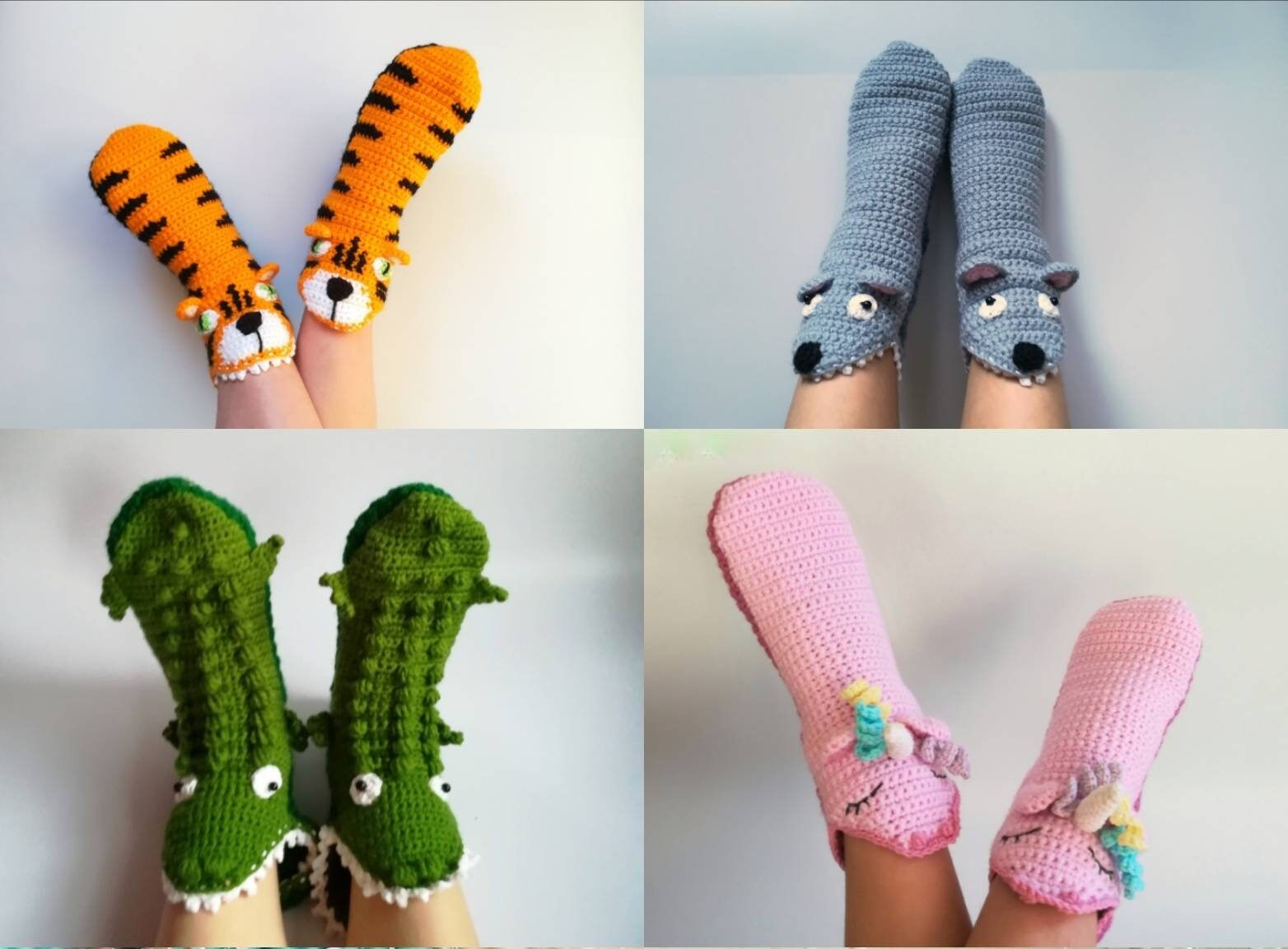 thumbnail image 2 of Sock Snob Women's Novelty Slipper Socks – Animal Print, Non-Slip Grips, Cozy Bed Socks 2 of 3