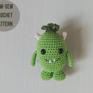 Low-sewing crochet pattern Cute Monster as Halloween gift idea, Easy to Follow Fantasy Amigurumi tutorial