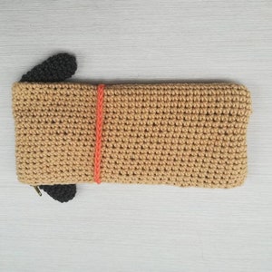 Crochet pattern animal case as idea for schoolchild gift, The puppy cute phone holder English PDF image 5