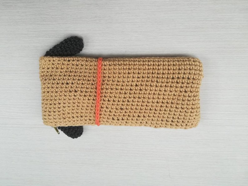 Crochet pattern animal case as idea for schoolchild gift, The puppy cute phone holder English PDF image 5