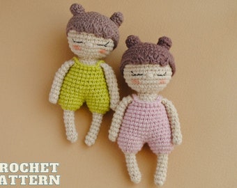 Crochet pattern little doll as gift for girl, amigurumi doll ,- instant pattern
