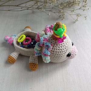Jewellery Holder Unicorn as fun useful kids gift, Little Animal organizer for accessories as gift for girl