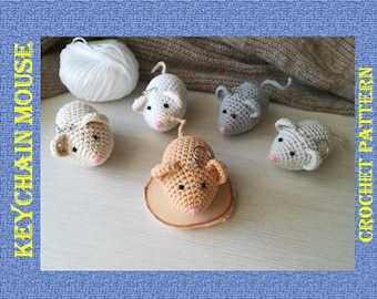 Crochet pattern keychain Mouse, English PDF instruction How to do little gift