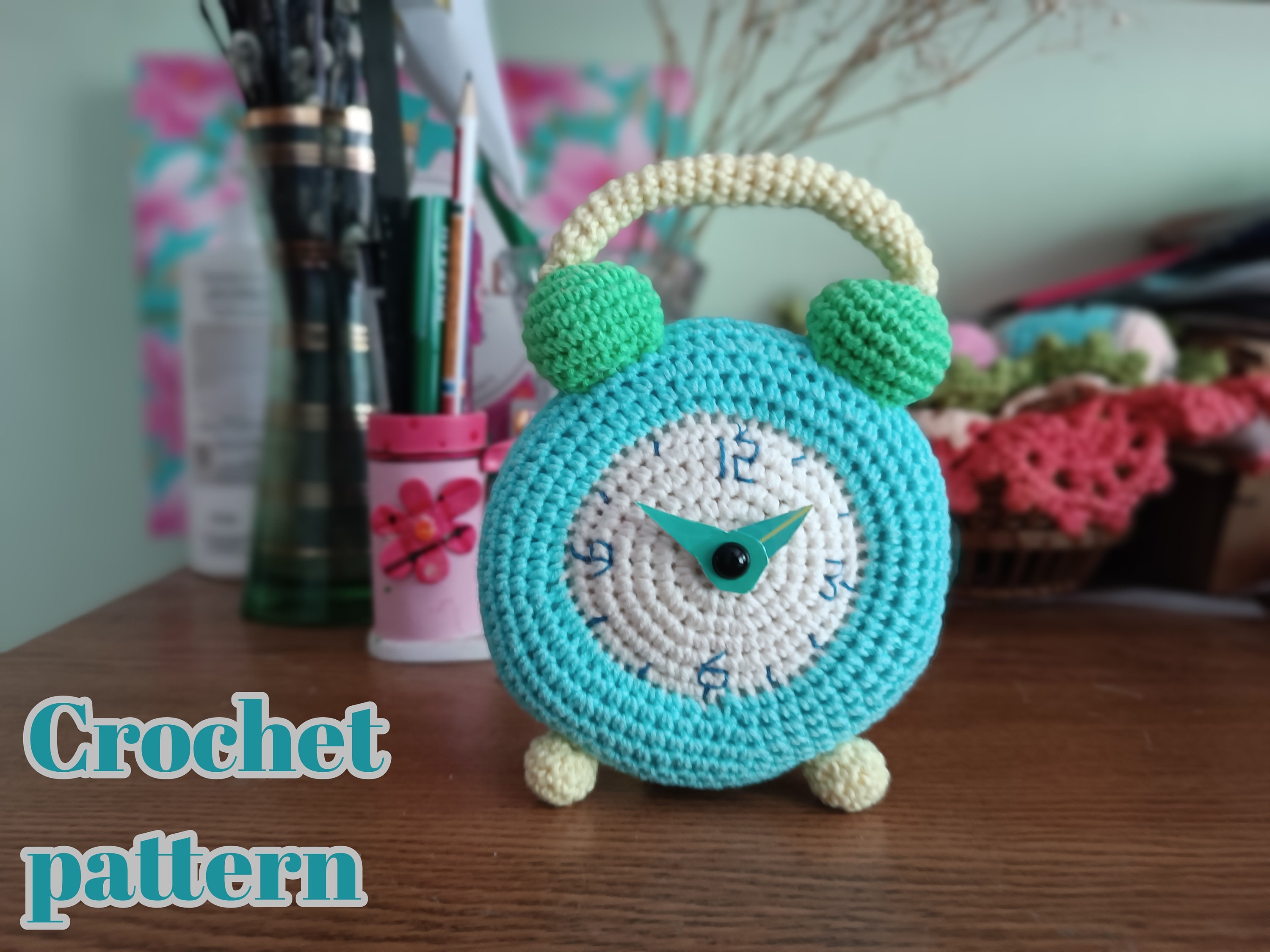 4 Crochet Clock Patterns That Keep Time in Handmade Style 3 Crochet pattern alarm clock as educational toy for kids