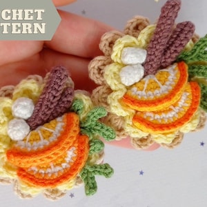 Wzór szydełkowy na małą broszkę Orange Cake dla niej, instrukcja PDF amigurumi brelok rozmiar słodkiej zabawki spożywczej
