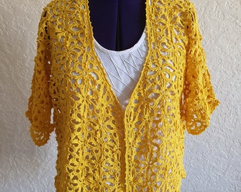 Elegant Crochet Cotton Cardigan