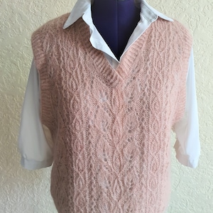 Women&#39;s Lace Hand knitted Vest, alpaca/silk yarn