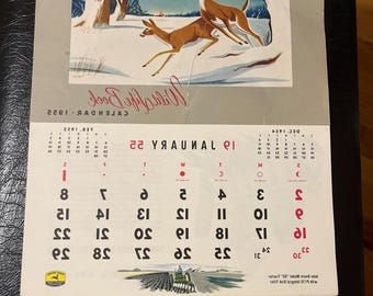 Calendario original de 1955 de DeCou Company, no retro.