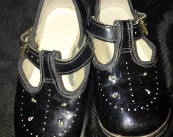 Vintage Childs Tap Shoe Black Size 4 C