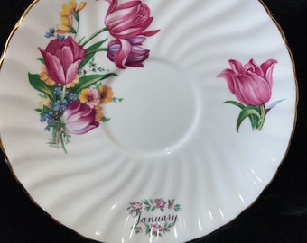 Enero Tea Cup-Saucer Staffordshire Inglaterra