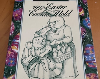 Molde para galletas de conejito de Pascua y mamá conejita de Longaberger, 1997.