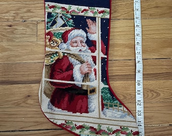 Tapiz de media de Papá Noel con reverso de terciopelo rojo