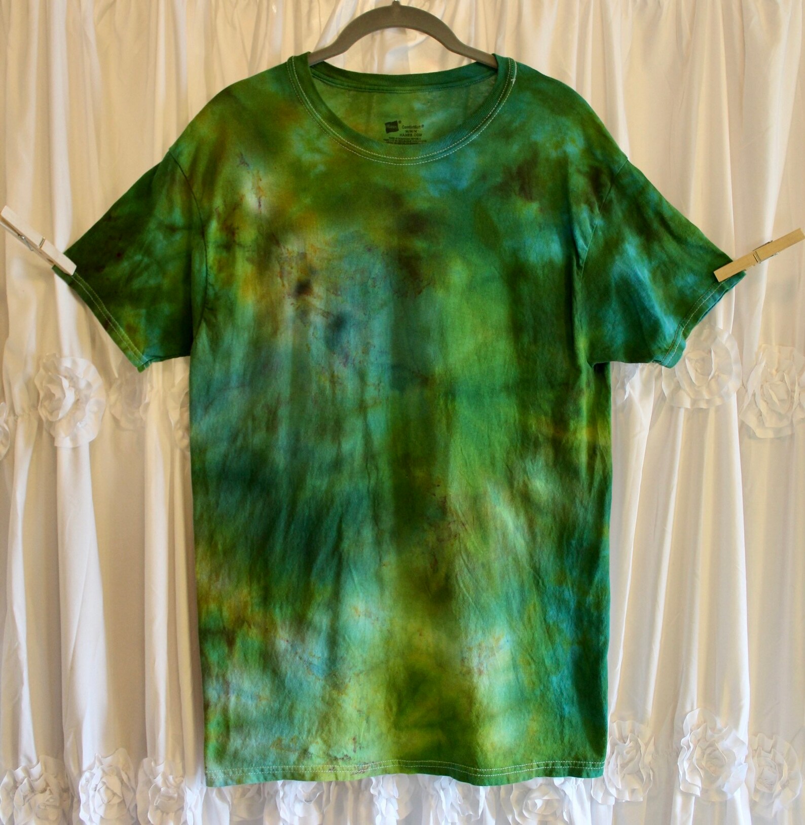 mens green tie dye shirt