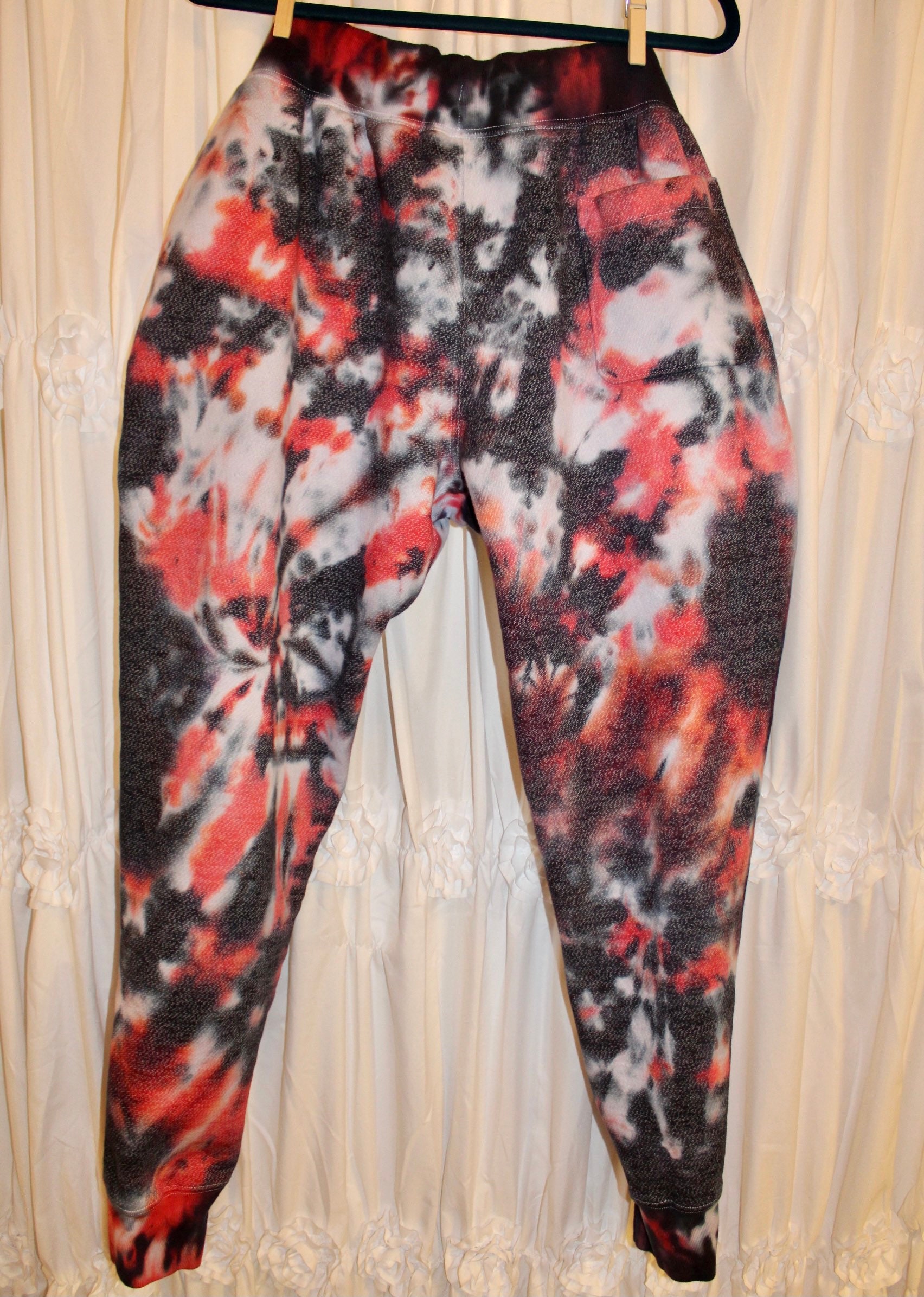 Mens XL Champion Sweatpants Red and Black Tie Dye Mens Etsy