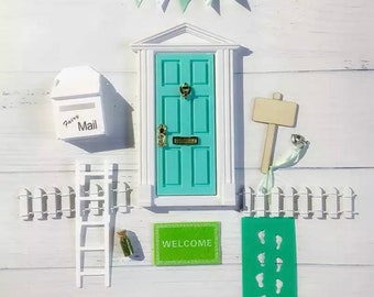 Magic Tooth Fairy Door Green Kit avec boîte aux lettres et signe