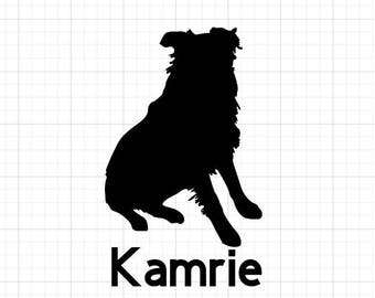 Aussie Decal with Name, personalized dog decal, personalized Aussie sticker