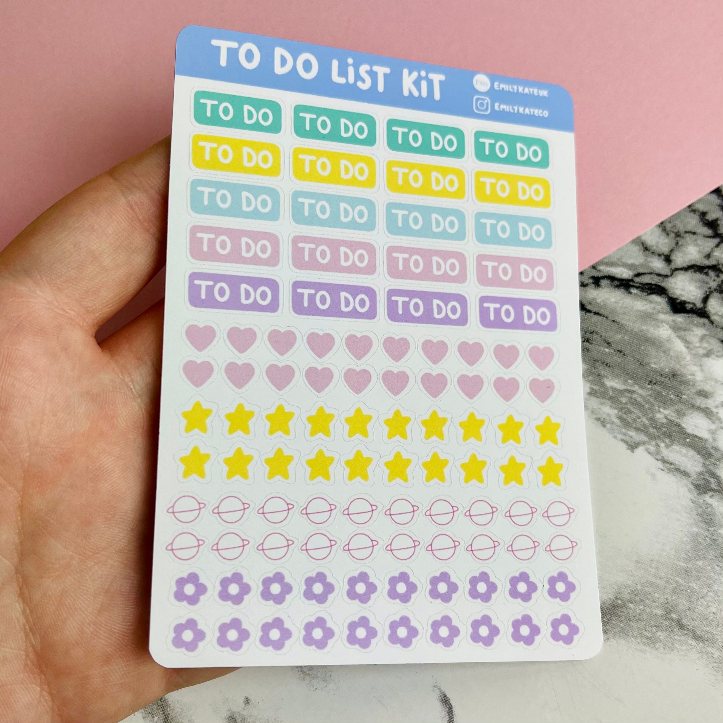To do list kit sticker sheet / rainbow colourful to do list | Etsy