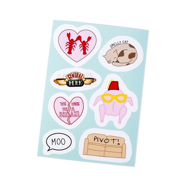 Friends TV show stickers sticker sheet durable vinyl laptop stickers